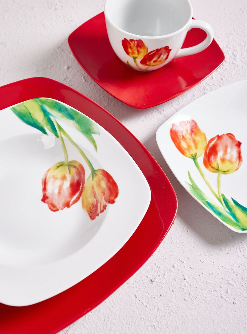 Set Vajilla 30 Piezas Tulipán Porcelana