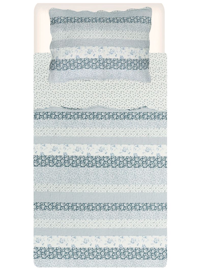 Quilt 1.5 Plazas Ruffles Flor-3