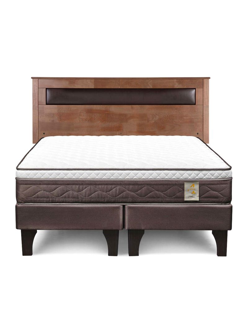 Cama Europea New Style 4 Plus 2 Plazas Base Dividida + Respaldo Ferrara-1