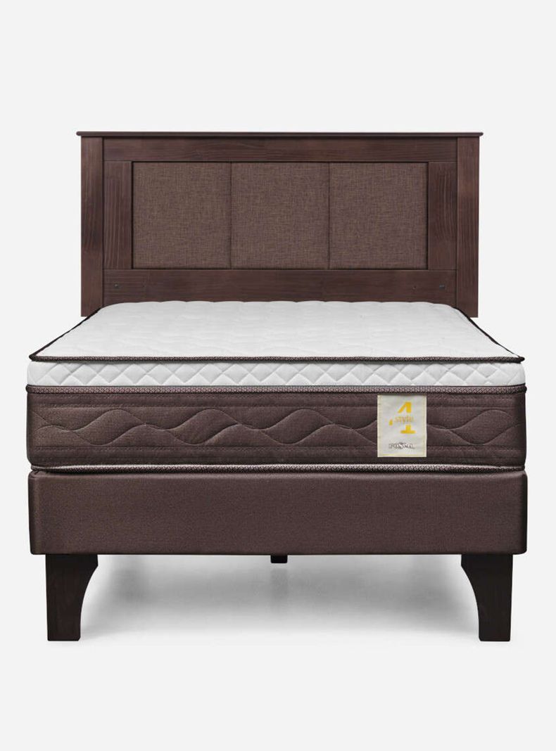 Cama Europea New Style 4 Plus 1.5 Plazas + Respaldo Rachel-1