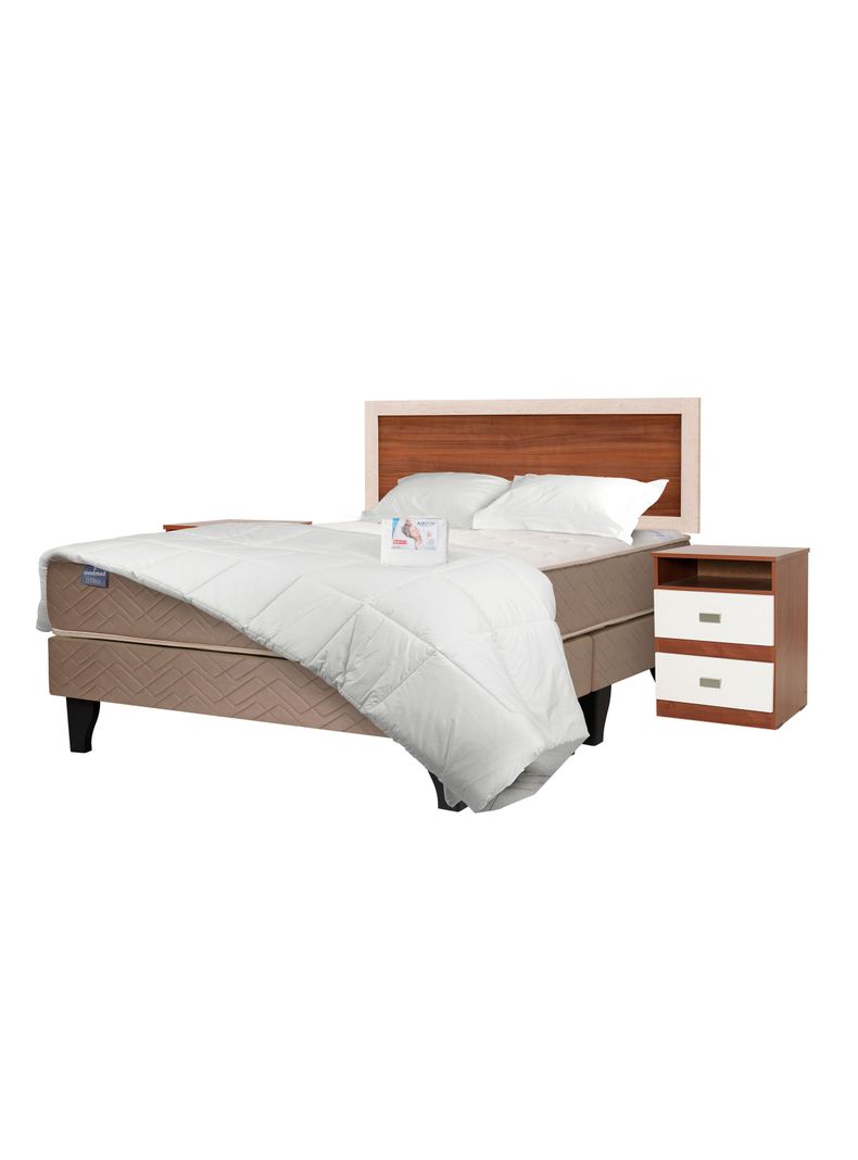 Cama Europea Bamboo 2 Plazas Base Dividida + Set Alicante + Textil-0