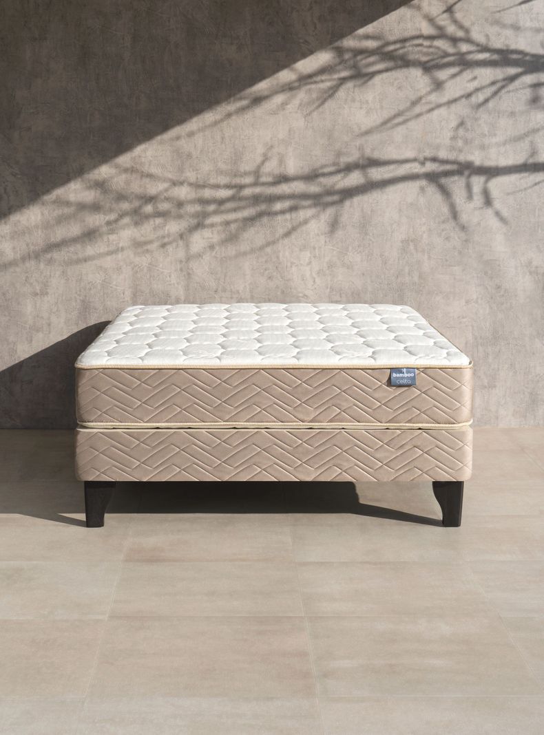 Cama Europea Bamboo 2 Plazas Base Dividida + Set Alicante + Textil-6