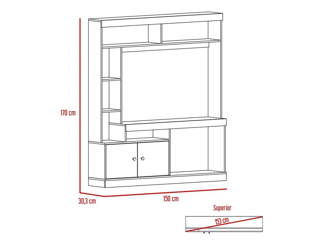 Combo Living Classic Estante TV 55'' + Mesa de Centro-2