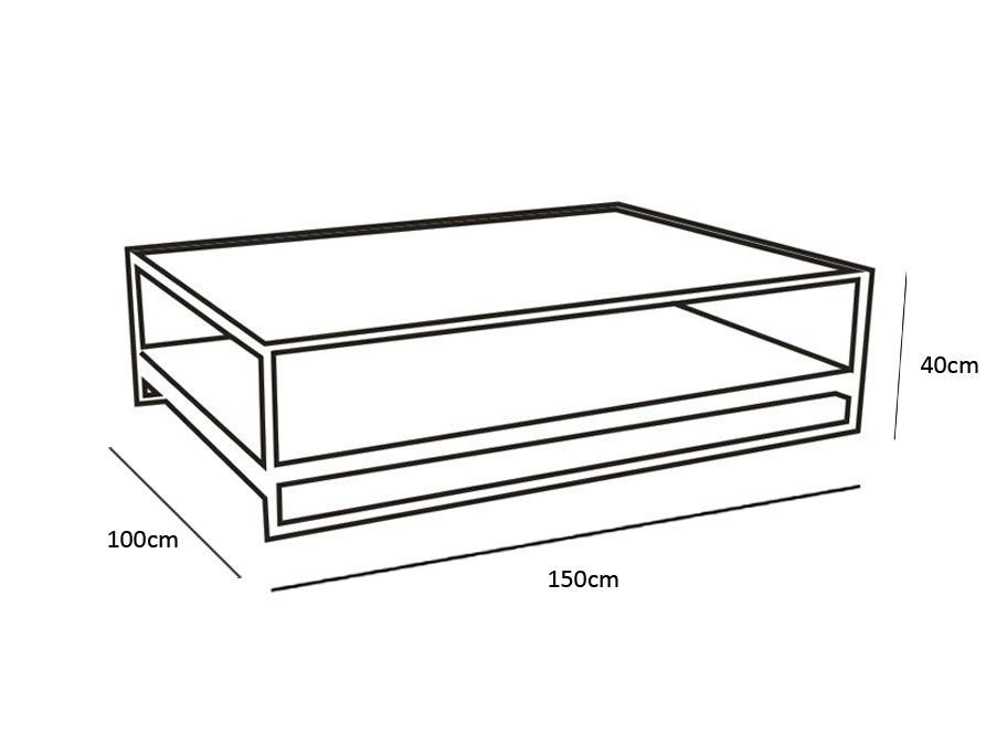 Mesa de Centro Saint Luke 100x150 cm Café Claro-2
