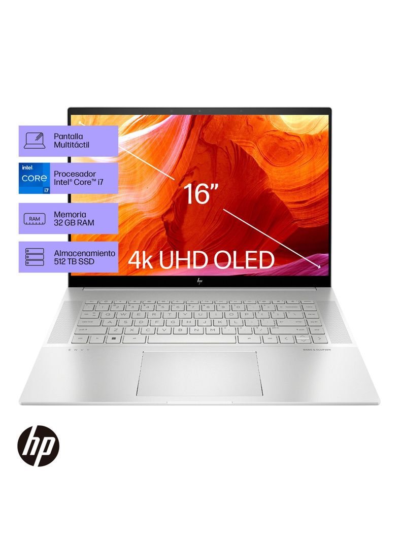 Notebook ENVY 16-h0100la Intel Core i7 32GB RAM NVIDIA GeForce RTX 3060 512GB SSD 16" táctil UHD+ Windows 11 Home-1