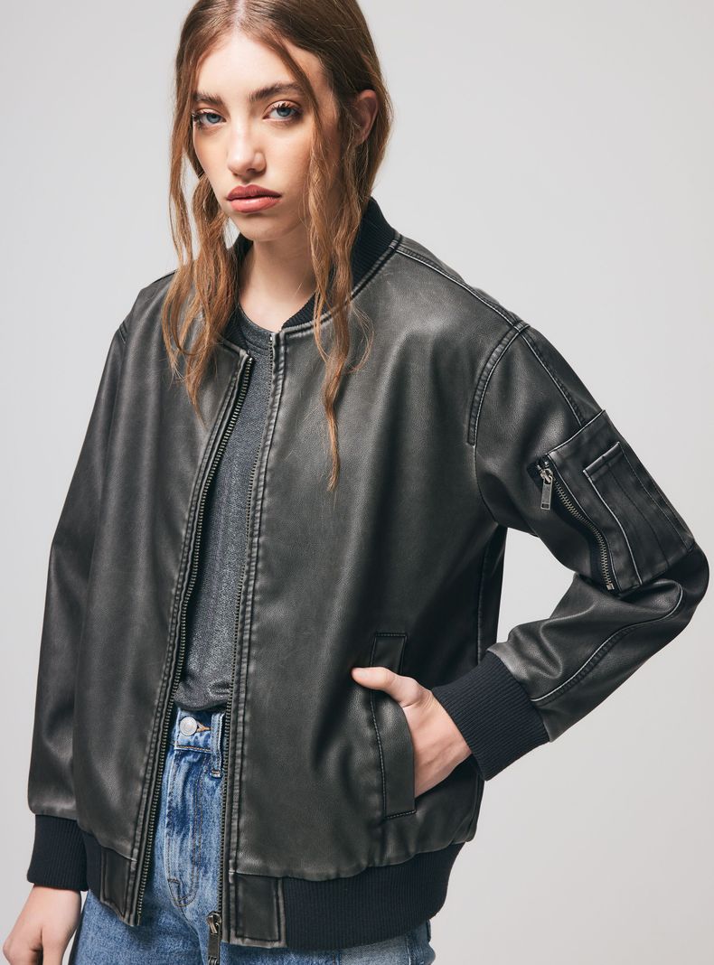 Chaqueta Bomber Efecto Lavado-2