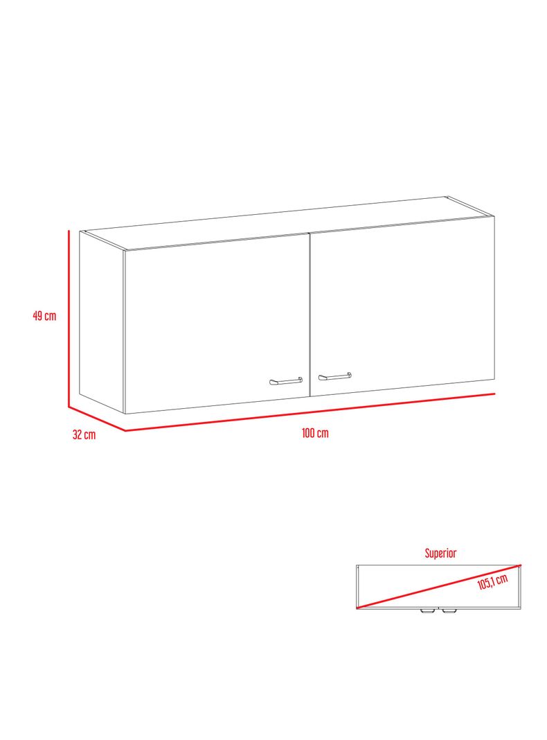 Mueble de Cocina Superior Napoles 100 cm-1