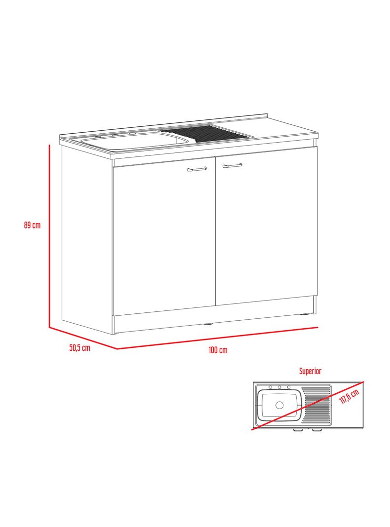 Mueble de Cocina Inferior Napoles 100 cm-1