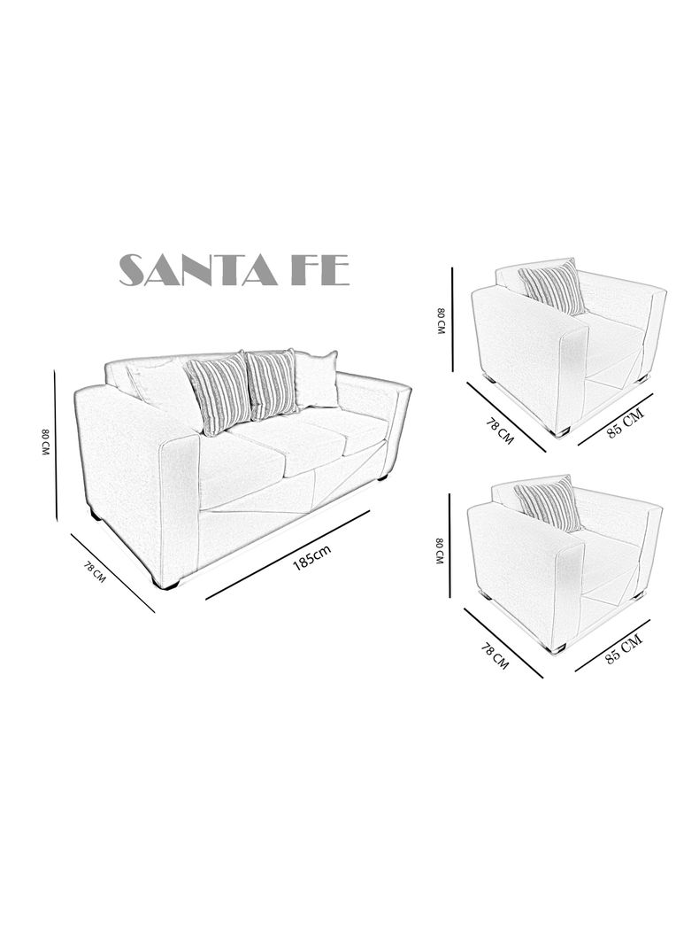 Juego Living Santa Fe 3C + 2 Sillones-1