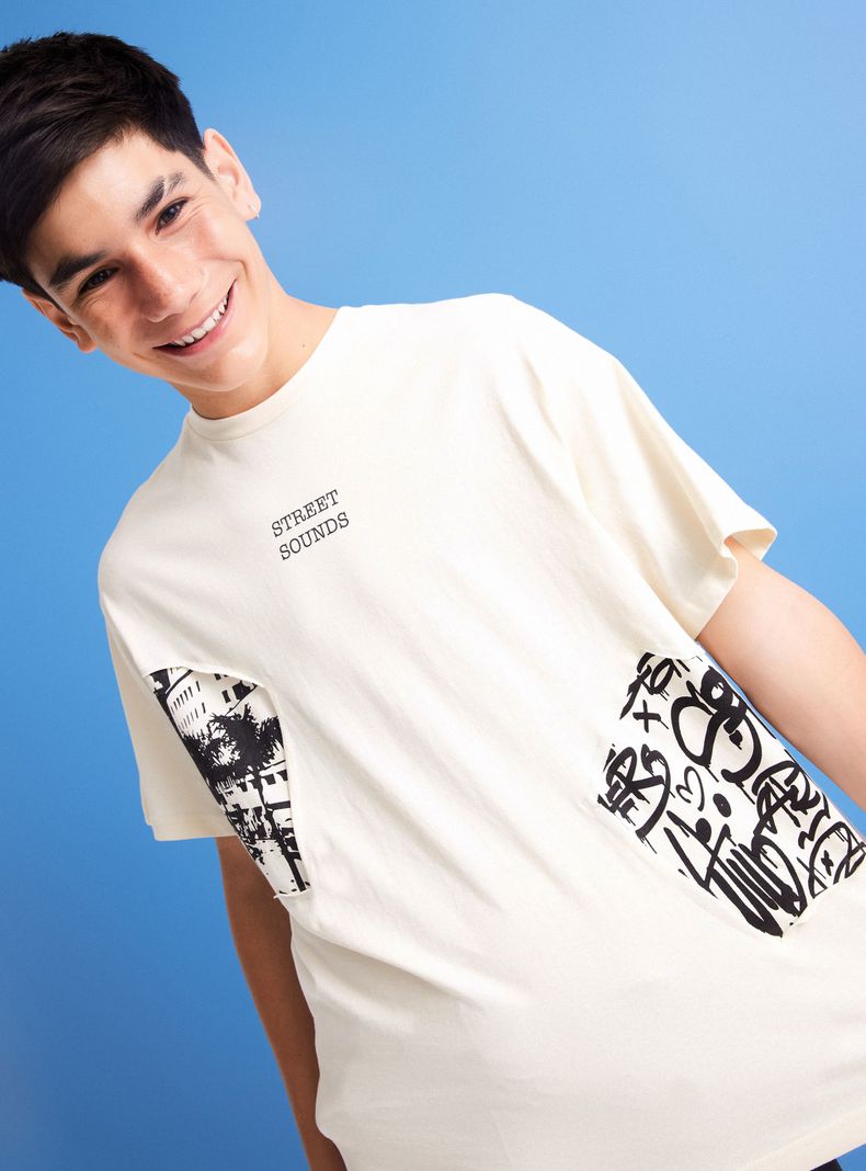 Polera Foto Print Asimétrico-1