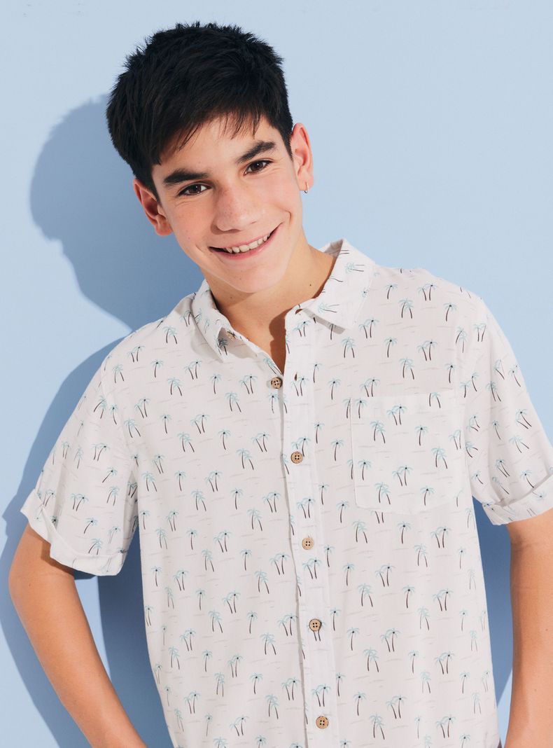 Camisa de Vestir Mini Print-1