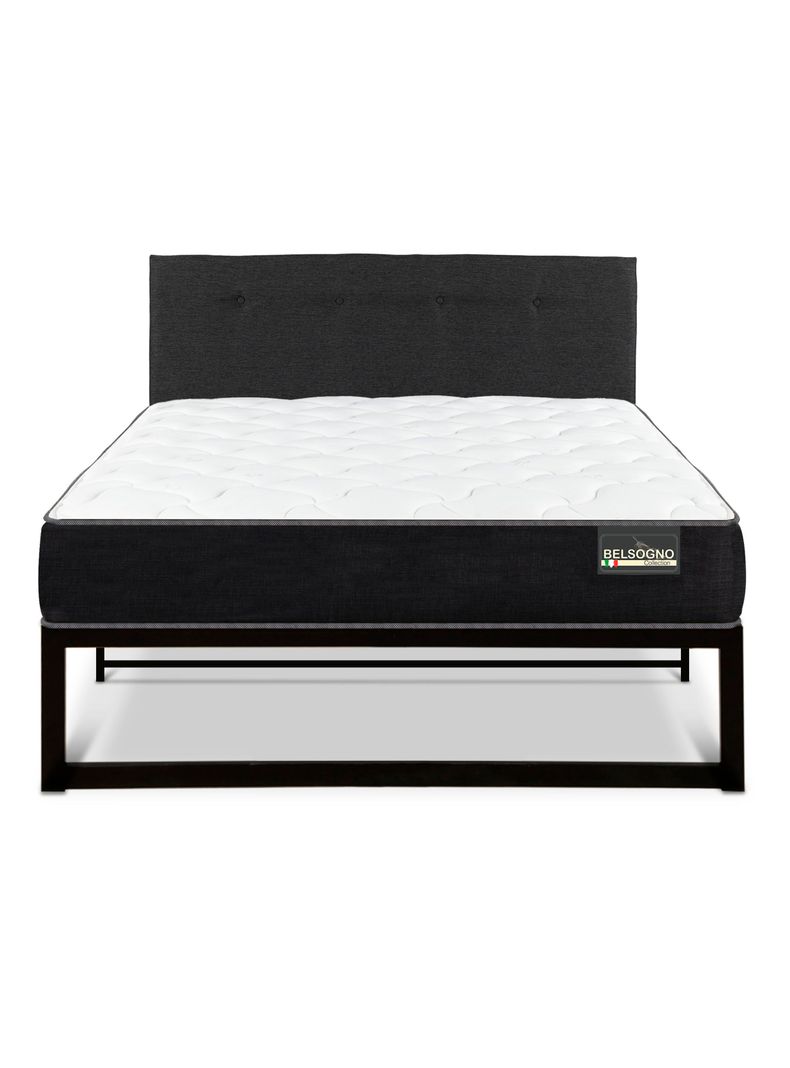 Cama Iron Smart Belsogno Plus 1.5 Plazas + Respaldo Black-2
