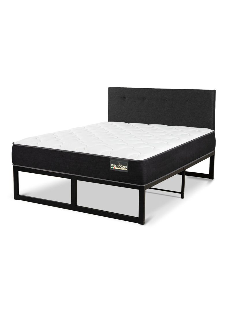 Cama Iron Smart Belsogno Plus 2 Plazas + Respaldo Black-0