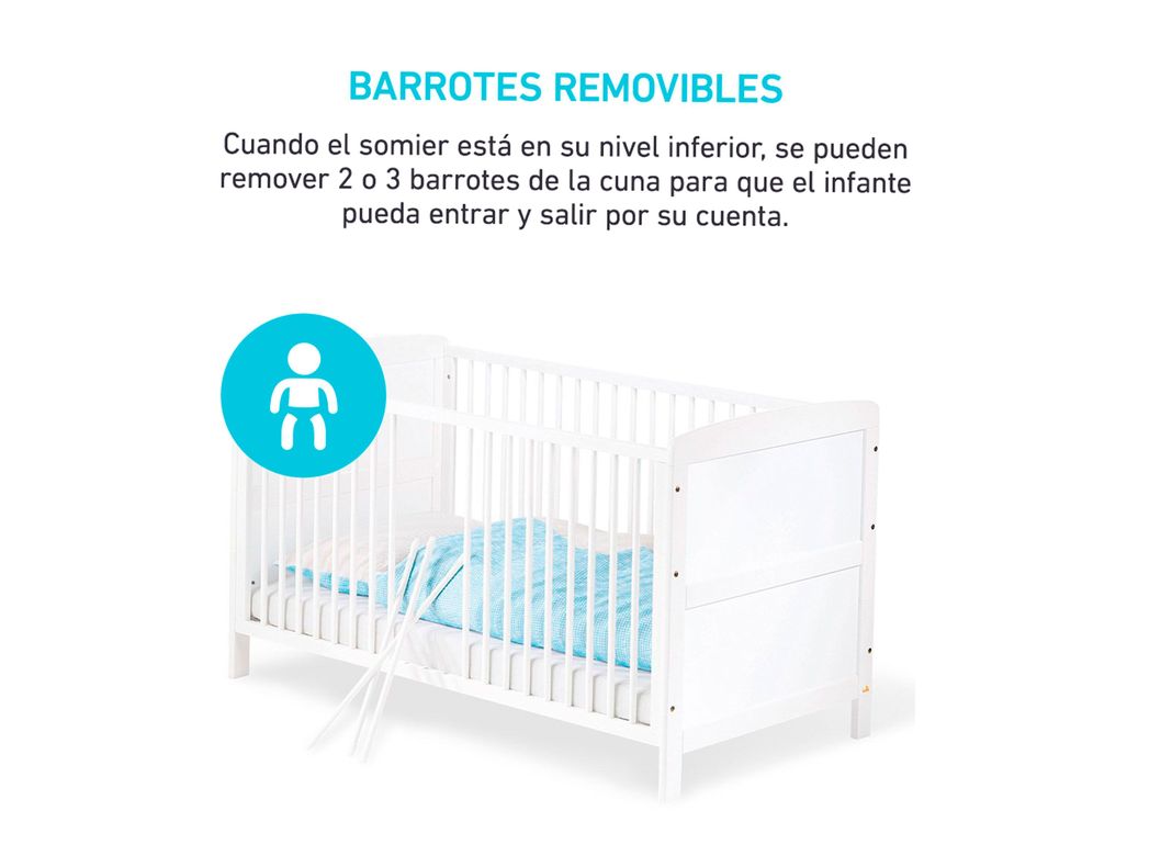 Cuna Pinolino Convertible Viktoria 140 Blanco-2