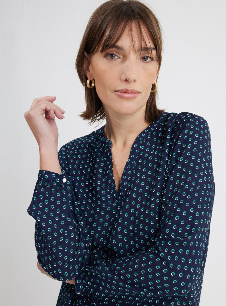 Blusa Estampada Escote V-2