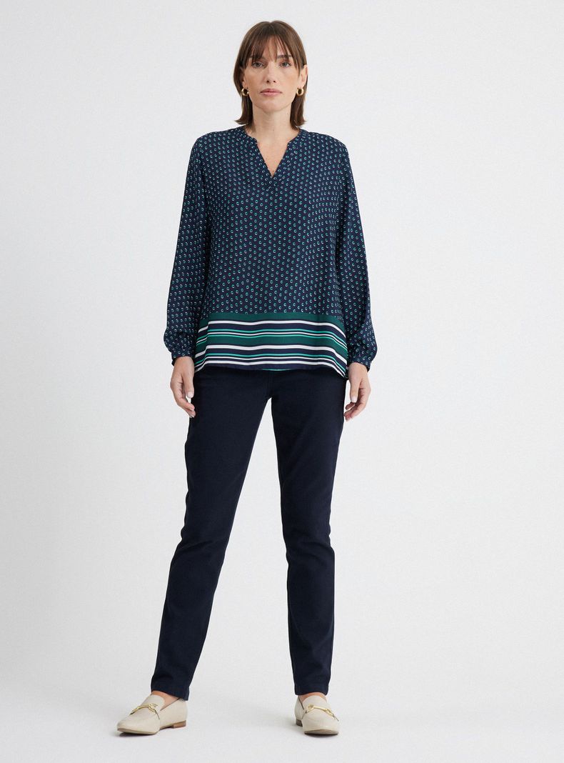 Blusa Estampada Escote V-4