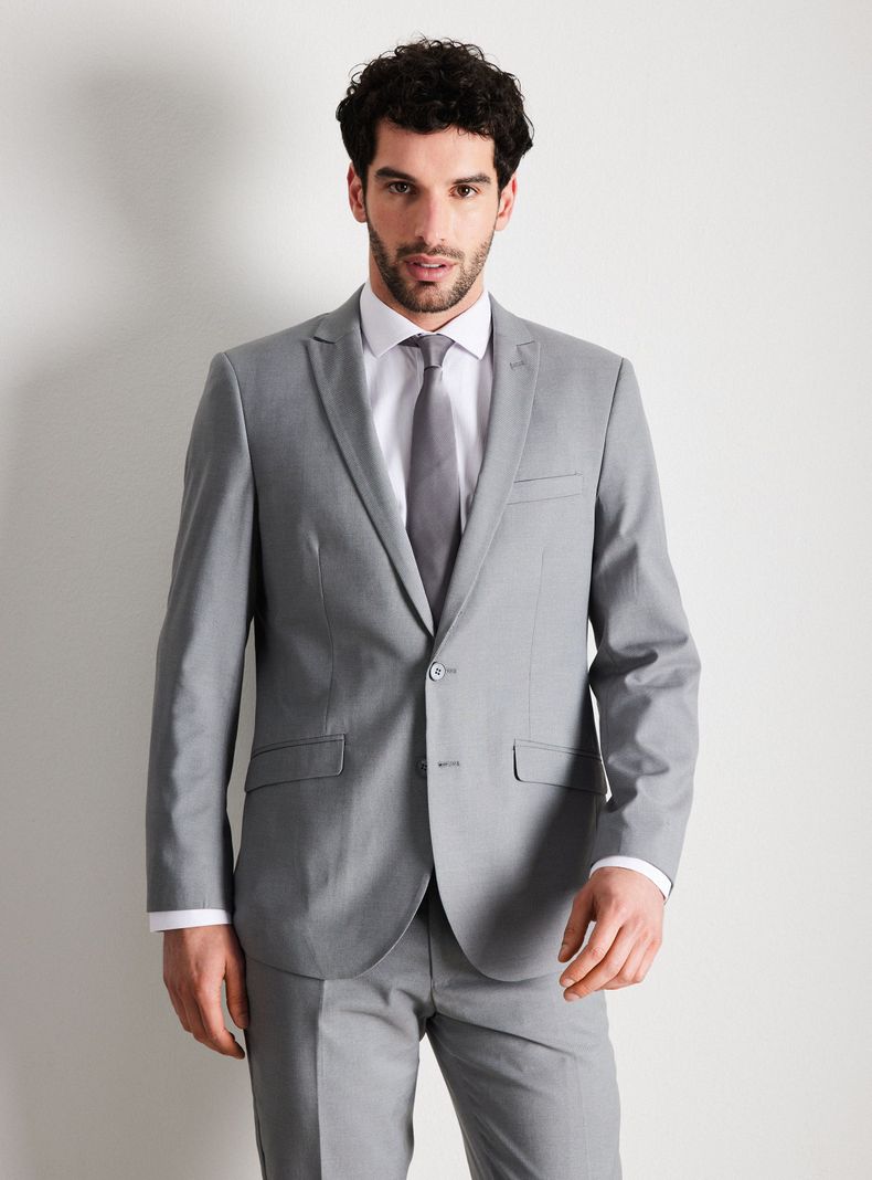 Traje Recto Texturado Slim Fit