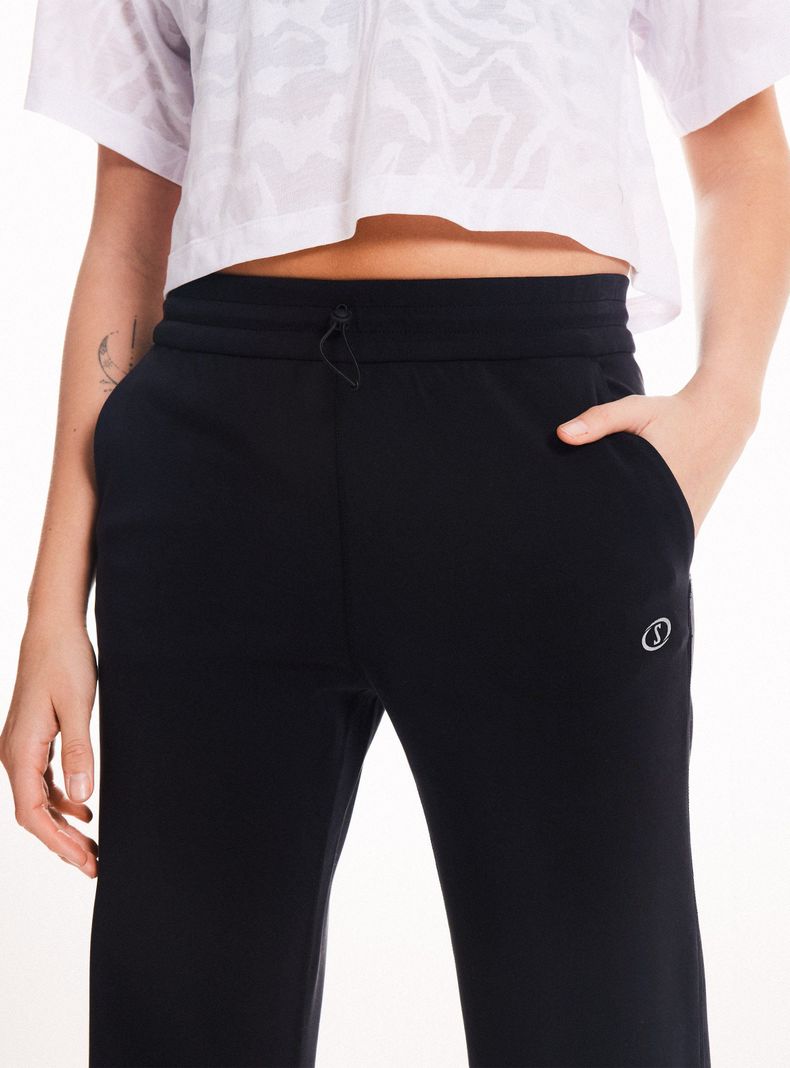 Pantalón Largo Deportivo Spalding Team Para Mujer - Tejido Denso, Cintura Elástica Con Cordón, Logo Impreso