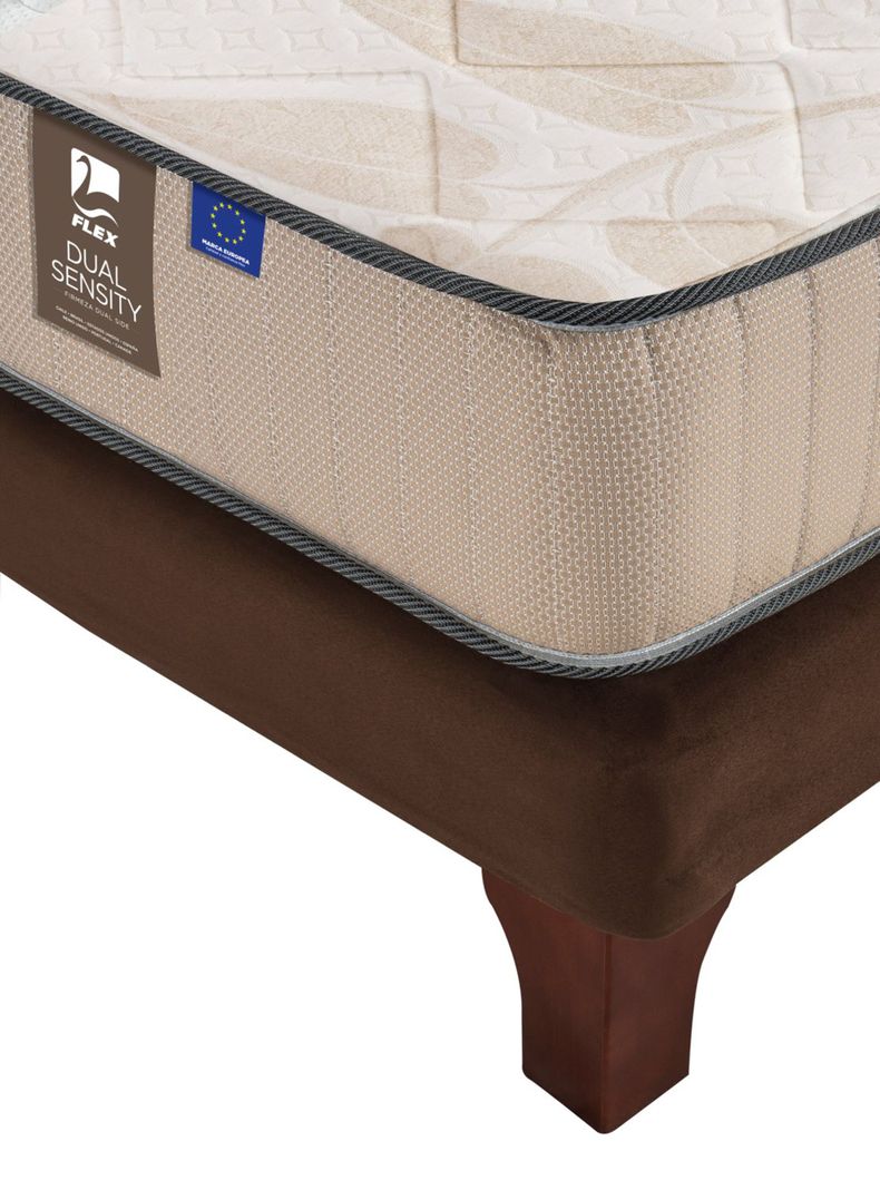 Cama Europea Dual Sensity King Flex + Respaldo + Velador-3