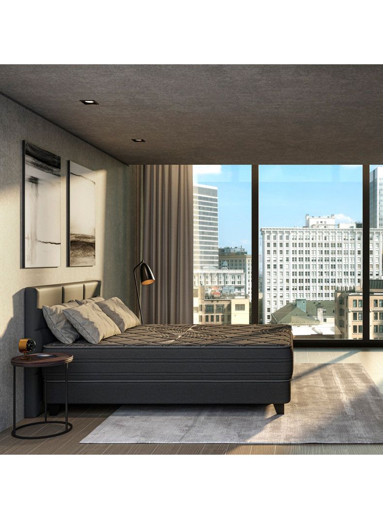 Cama Europea Black king (180x200) Flex + Respaldo Royal-4