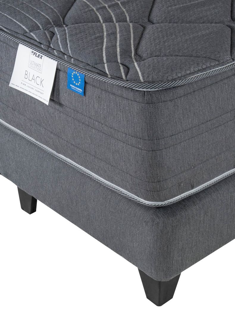 Cama Europea Black king (180x200) Flex + Respaldo Royal-3