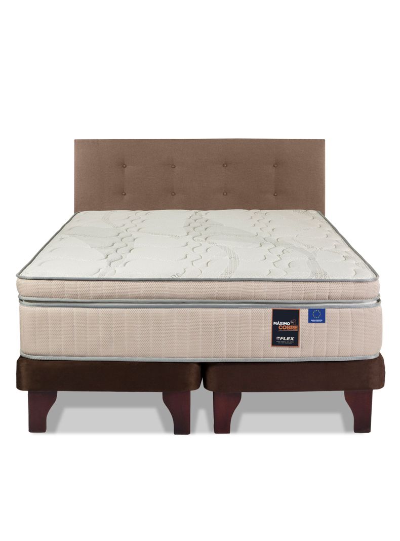 Cama Europea Maximo Cobre King Flex + Respaldo Royal-1