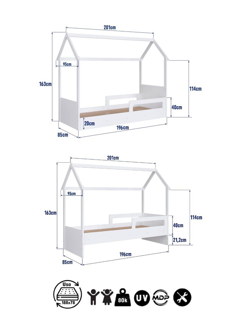 Cama Infantil Montessori Ema Blanca-1