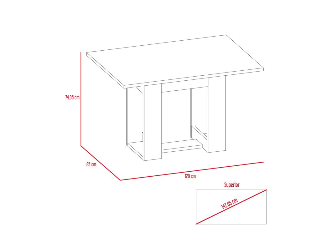 Mesa de Comedor Volterra Rectangular TuHome-4