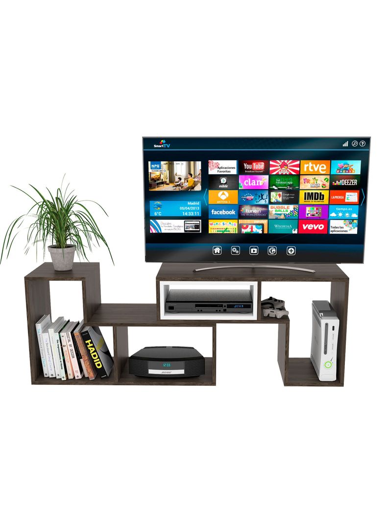 Rack Extensible TV 40" + Biblioteca Cubo TuHome-2