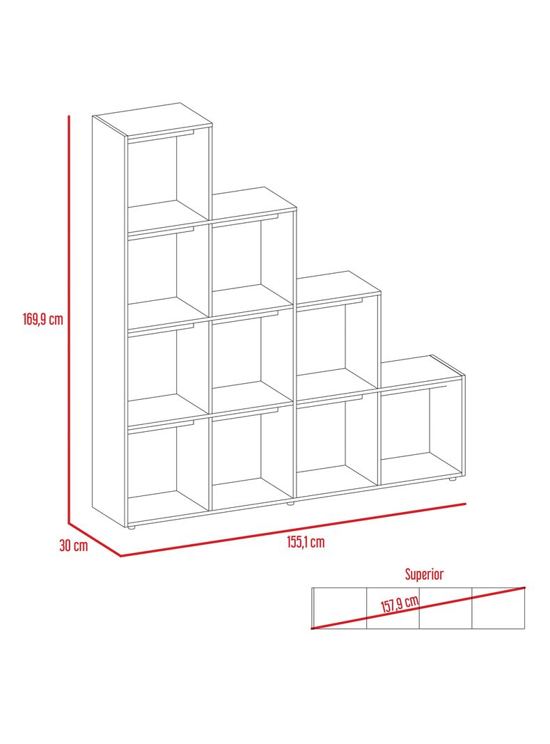 Rack Extensible TV 40" + Biblioteca Escalera TuHome-1