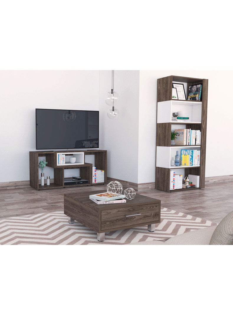 Rack Extensible TV 40" + Biblioteca Cubo + Mesa de Centro-3