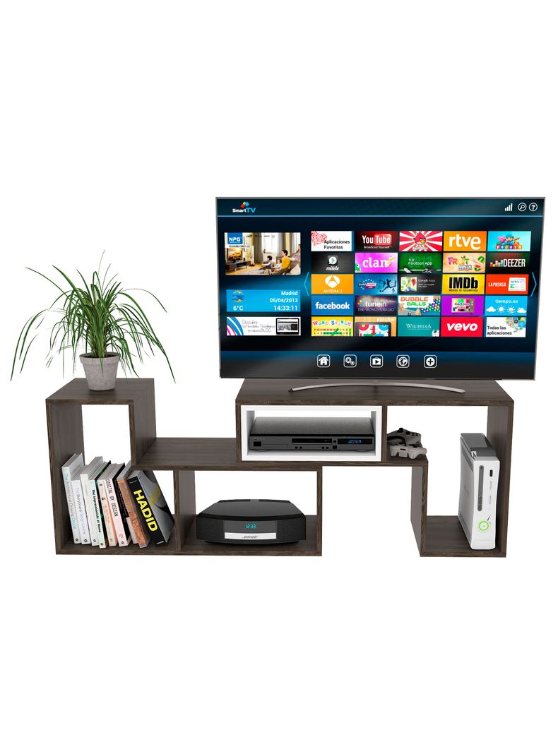 Rack Extensible TV 40" + Biblioteca Escalera + Mesa de Centro-1