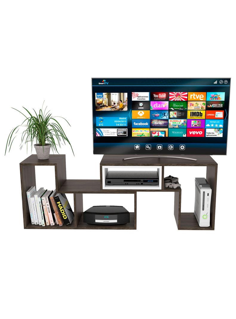 Rack Extensible TV 40" + Biblioteca Cubo + Arrimo TuHome-1