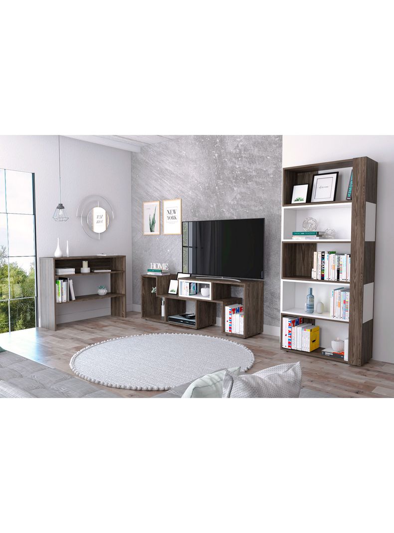 Rack Extensible TV 40" + Biblioteca Cubo + Arrimo TuHome-2