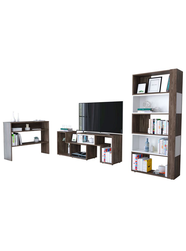 Rack Extensible TV 40" + Biblioteca Cubo + Arrimo TuHome-0