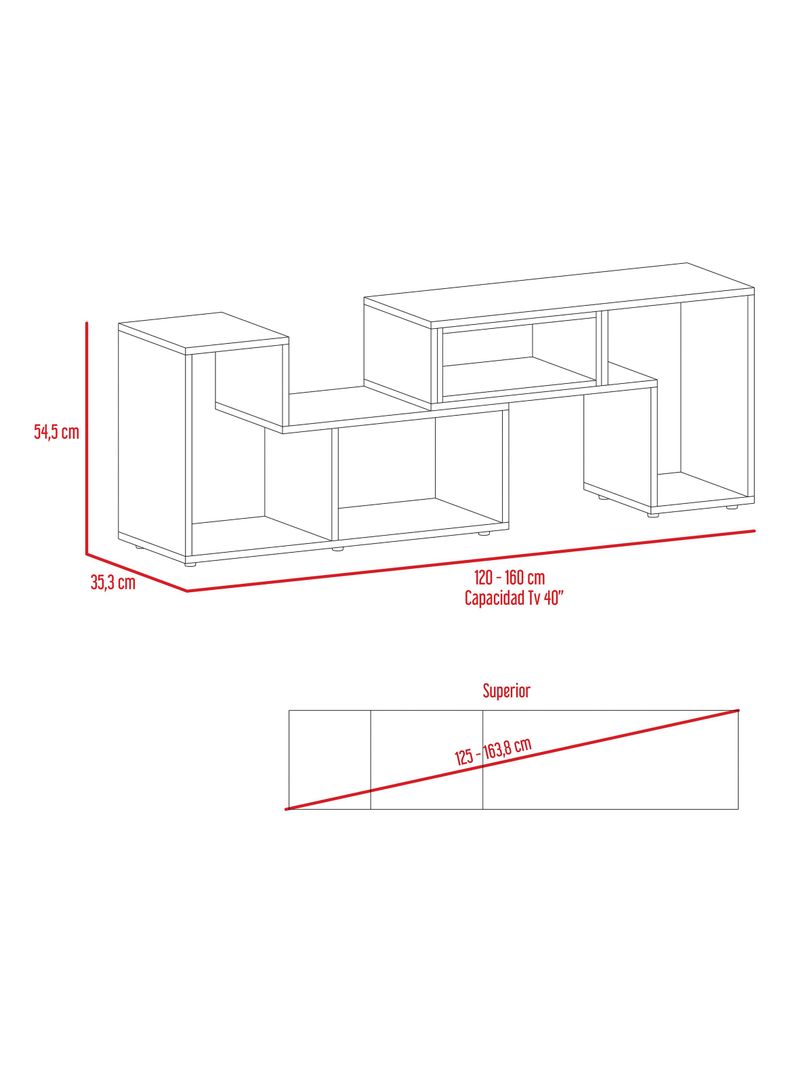 Bar Kava + Rack Extensible TV 40" TuHome-1