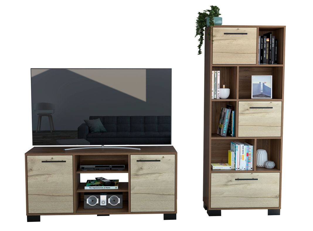 Rack TV 50" + Biblioteca Marsella TuHome-0