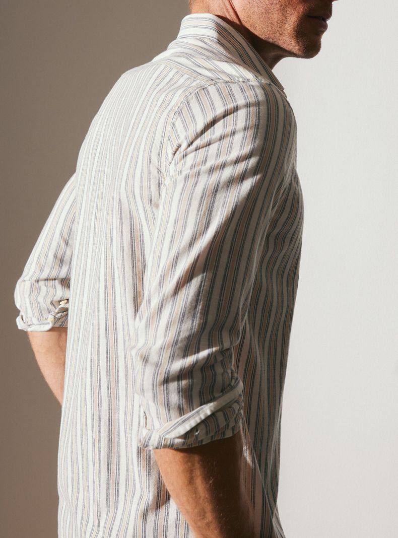 Camisa Texturada Manga Larga Raya-3
