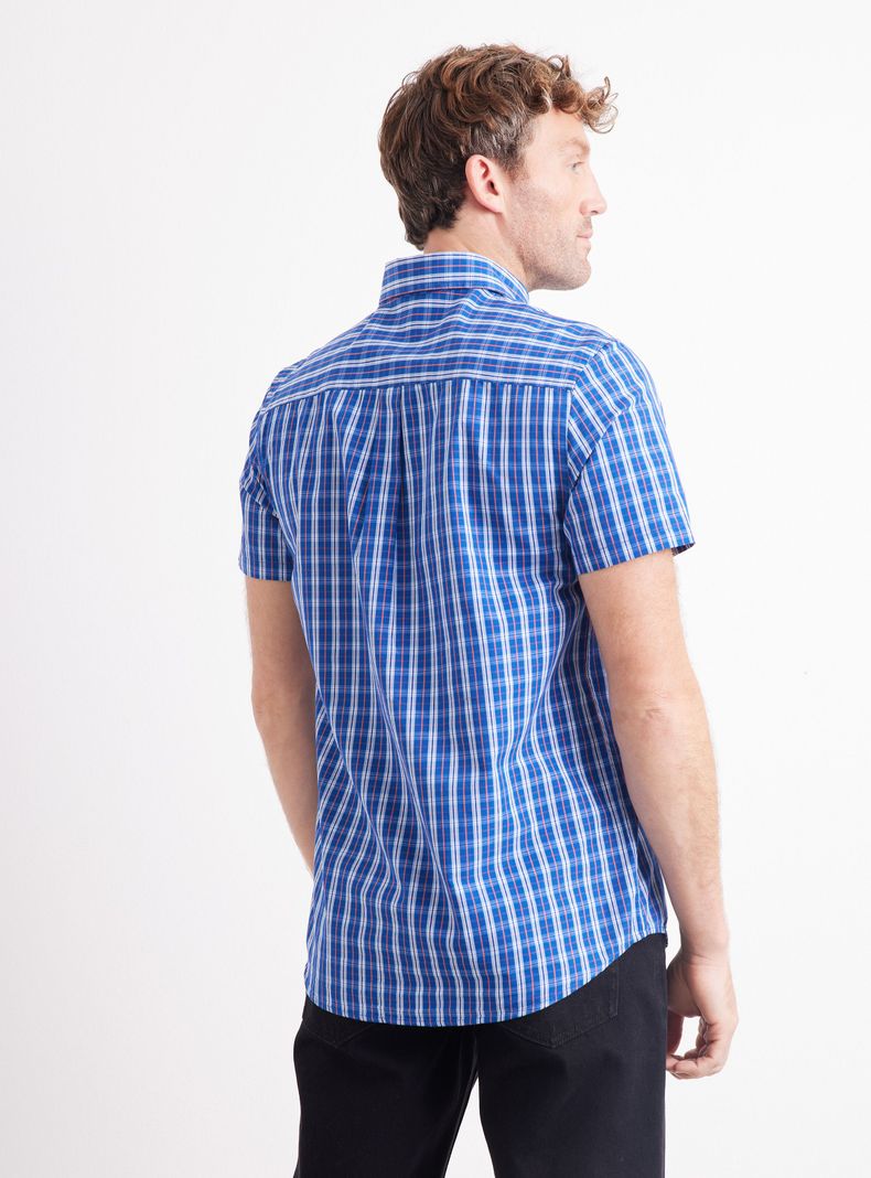 Camisa de Vestir Manga Corta Cuadros-1