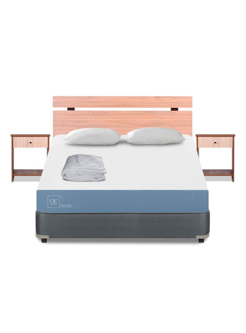 Box Americano 2 Plazas Excellence + Set Muebles Olmo + Almohadas + Plumón-2