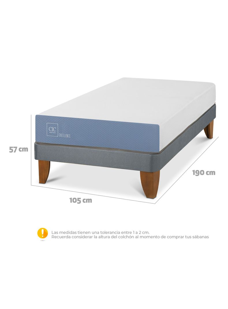 Cama Europea Excellence 1.5 Plazas + Almohada-1
