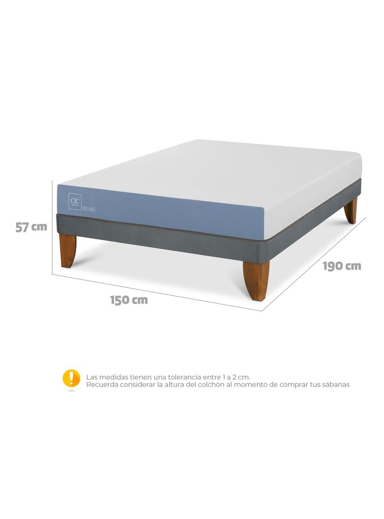 Cama Europea 2 Plazas Excellence + Almohadas-1