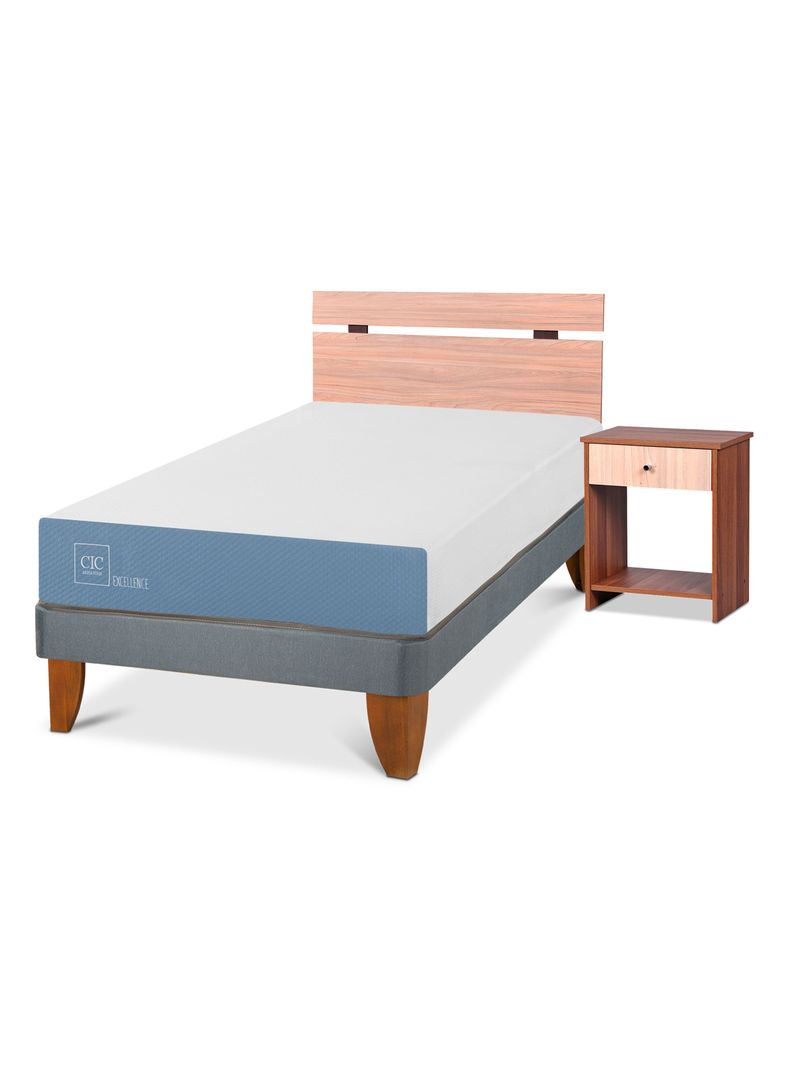 Cama Europea Excellence 1.5 Plazas + Set Muebles Olmo-0