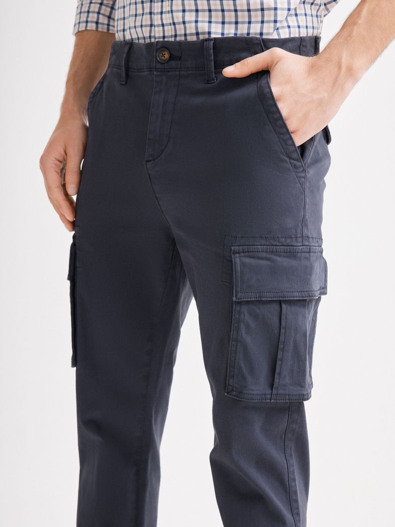 Pantalón Gabardina Cargo Algodón Elastano-2