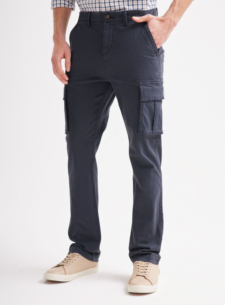 Pantalón Gabardina Cargo Algodón Elastano-0