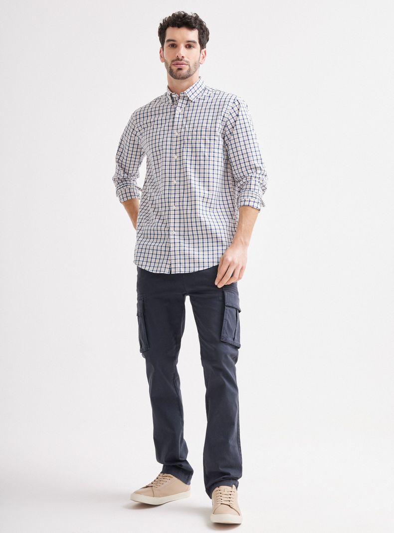 Pantalón Gabardina Cargo Algodón Elastano-4