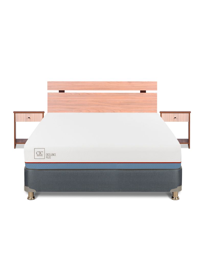 Box Americano 2 Plazas Excellence Plus Base Dividida + Set Muebles Olmo-2