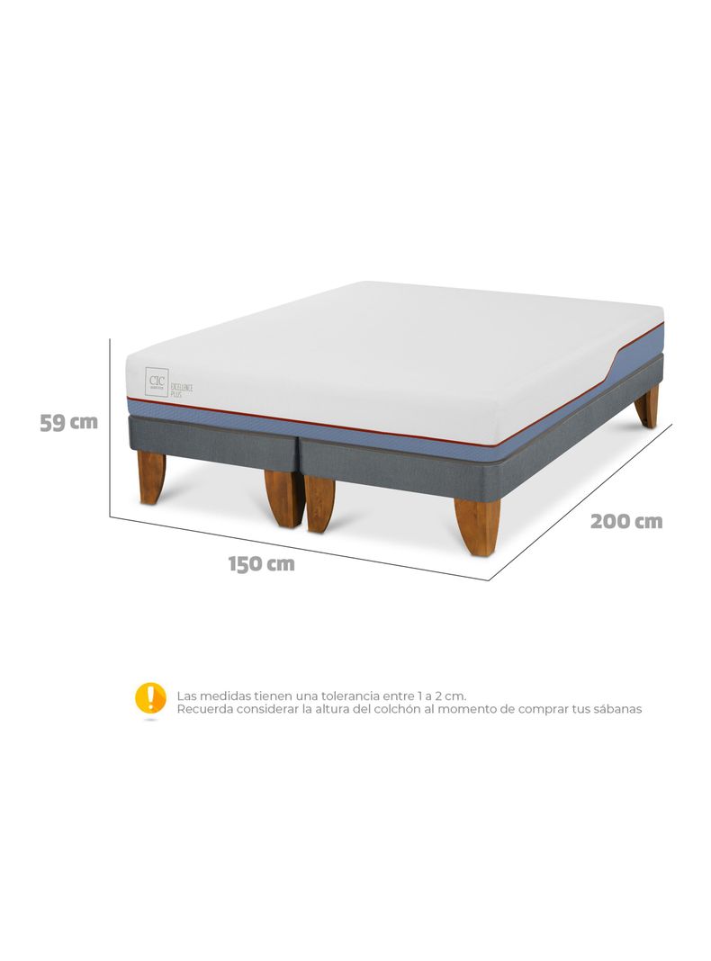 Cama Europea Excellence Plus 2 Plazas Base Dividida-1