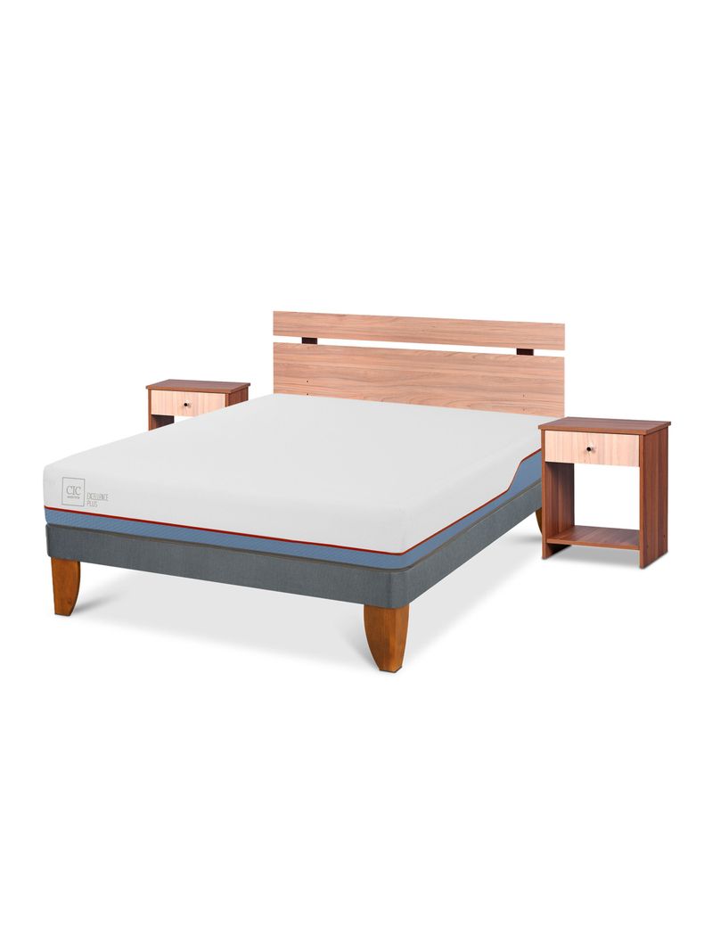 Cama Europea Excellence Plus 2 Plazas Base Normal + Set Muebles Olmo-0