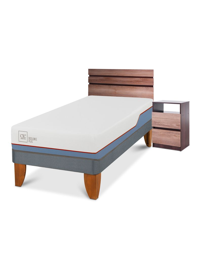 Cama Europea Excellence Plus 1 Plaza +Set Muebles Ares-0